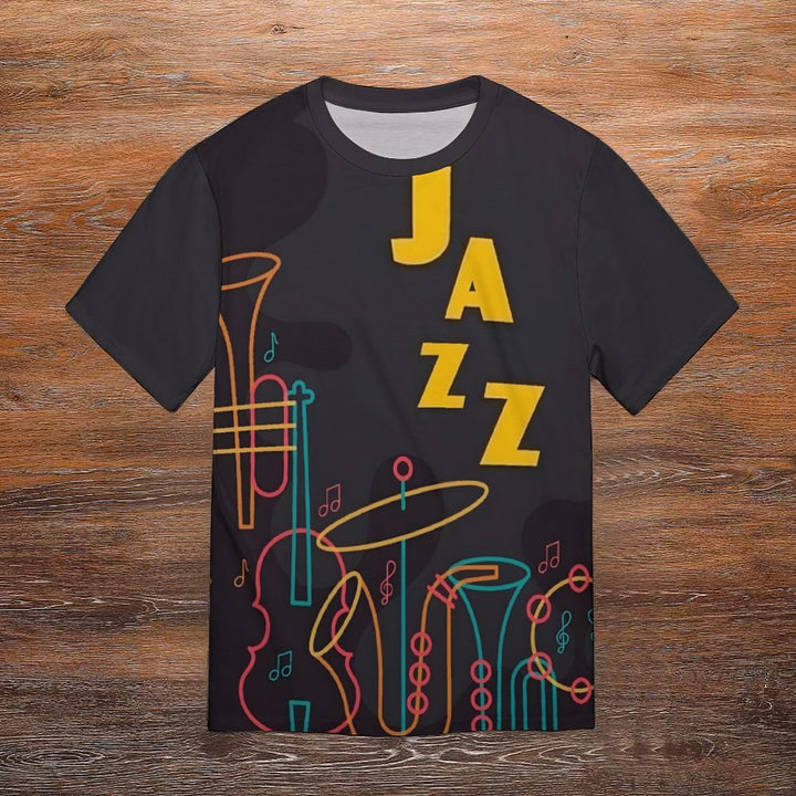 Men's JAZZ Music Round Neck Casual T-Shirt 2401000109