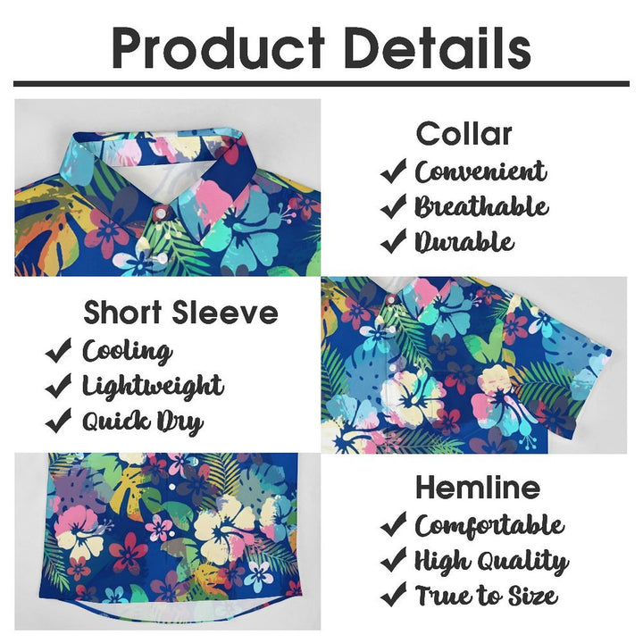 Men's Hawaiian Flower Pattern Casual Short Sleeve Shirt 2401000370