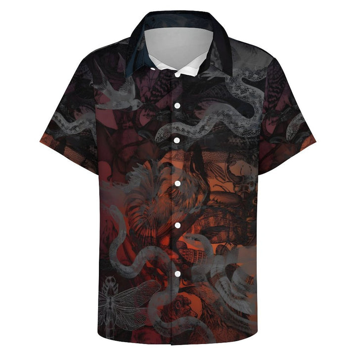 Beast Gradient Print Casual Short Sleeve Shirt 2402000274