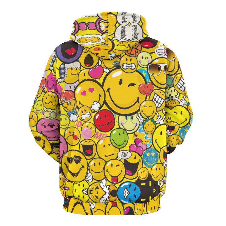 Unisex hooded smiley print sweatshirt 2311000178