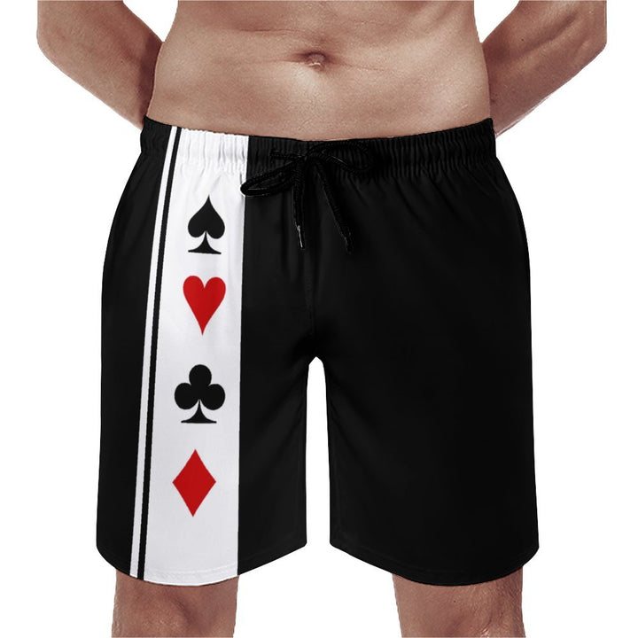 Men's Sports Poker Pattern Beach Shorts 2402000303