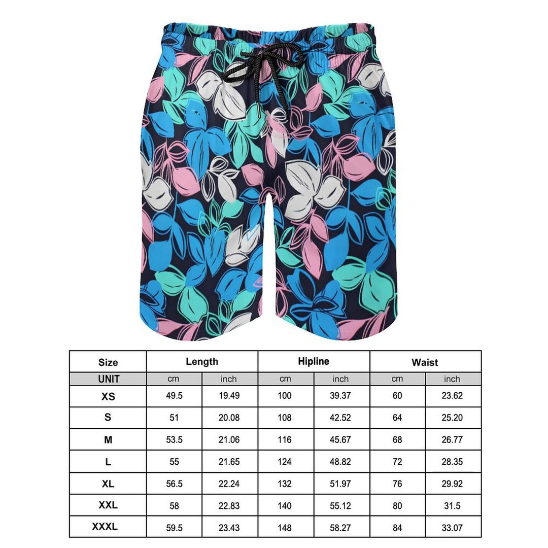 Men's Sports Leaf Beach Shorts 2402000301