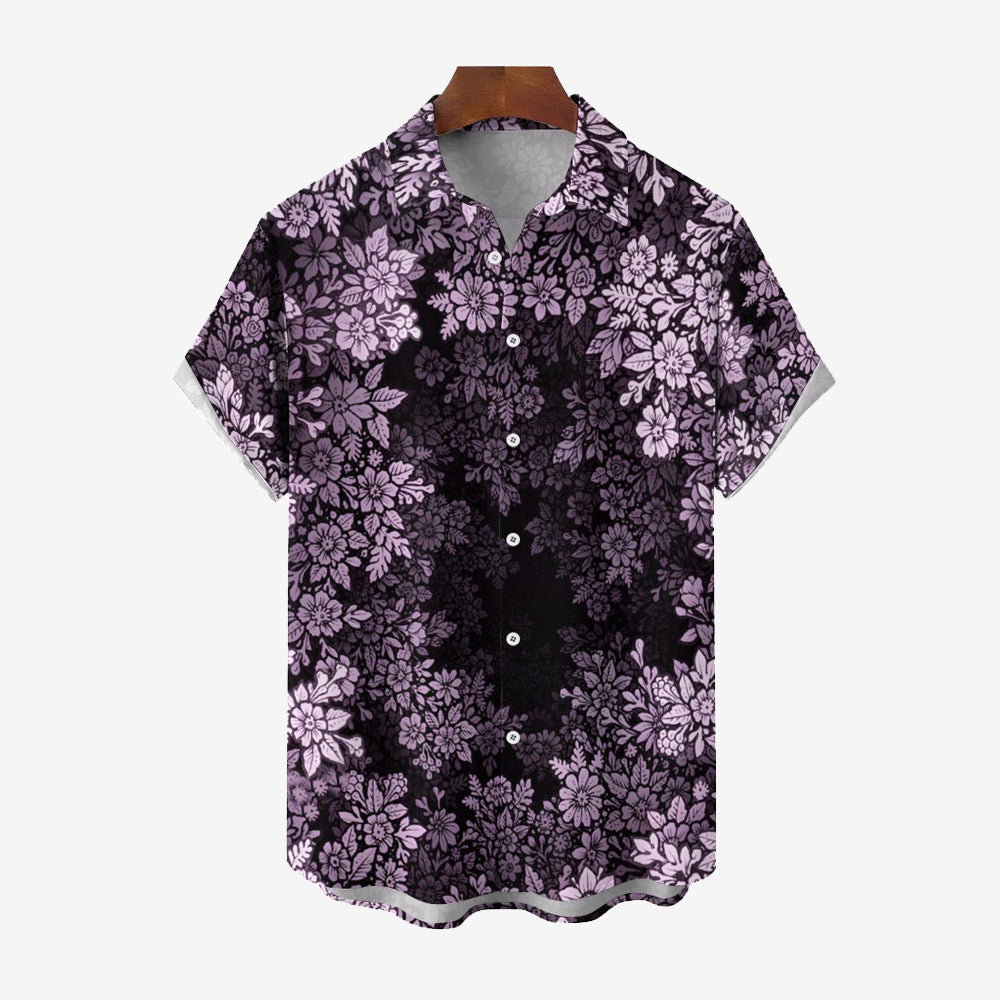 Men's "Flowers" Theme Casual Short Sleeve Shirt 2402000061