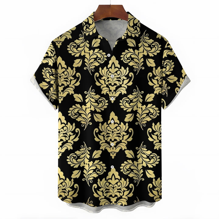 Men's Baroque Art Casual Short Sleeve Shirt 2403000251