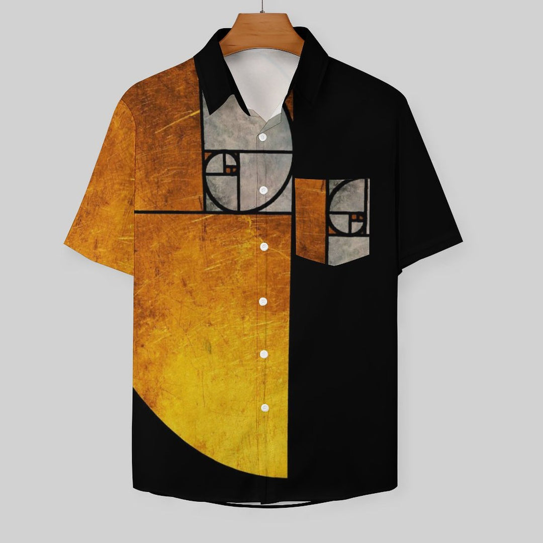 Men's Golden Ratio Printed Casual Short Sleeve Shirt 2306103837