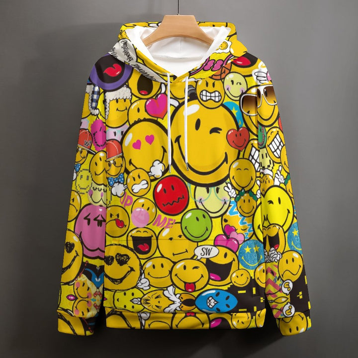 Unisex hooded smiley print sweatshirt 2311000178