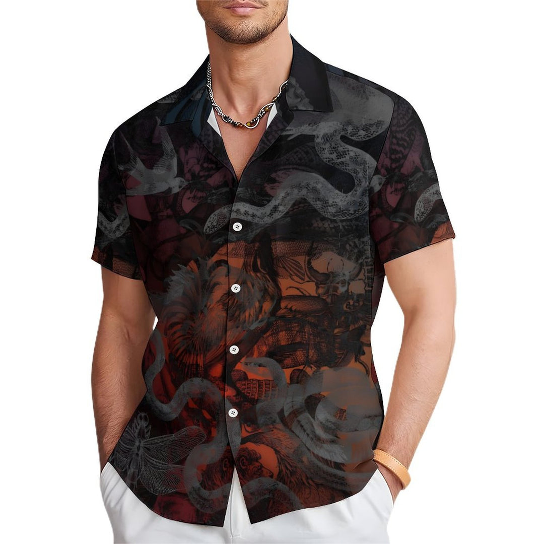 Beast Gradient Print Casual Short Sleeve Shirt 2402000274