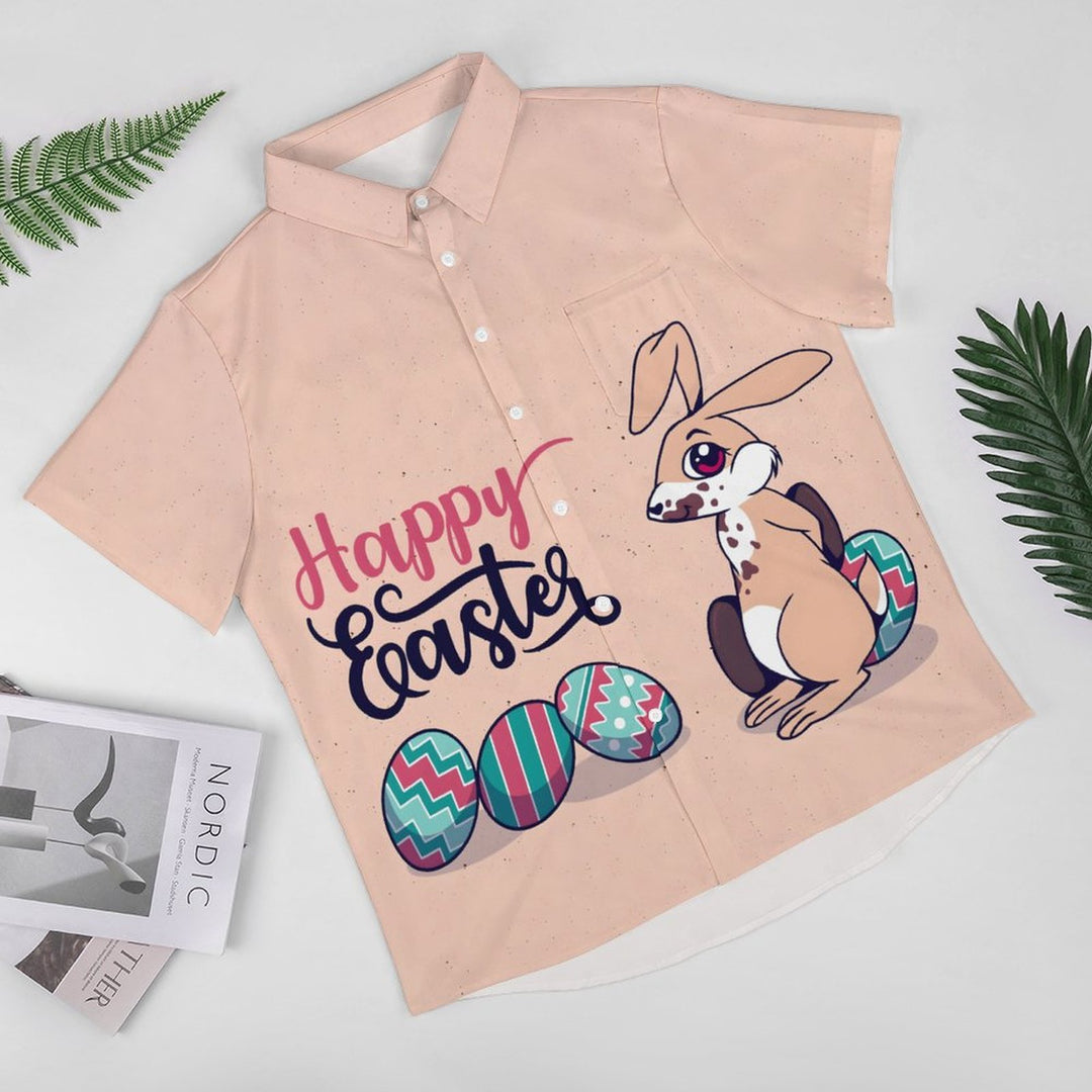 Men's Easter Bunny Casual Short Sleeve Shirt 2401000235