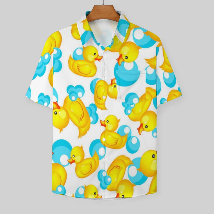 Men's Hawaiian Duck Print Casual Short Sleeve Shirt 2306105797