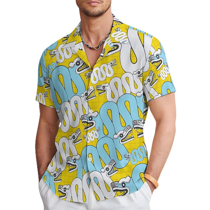 Men's Dragon Casual Short Sleeve Shirt 2401000121
