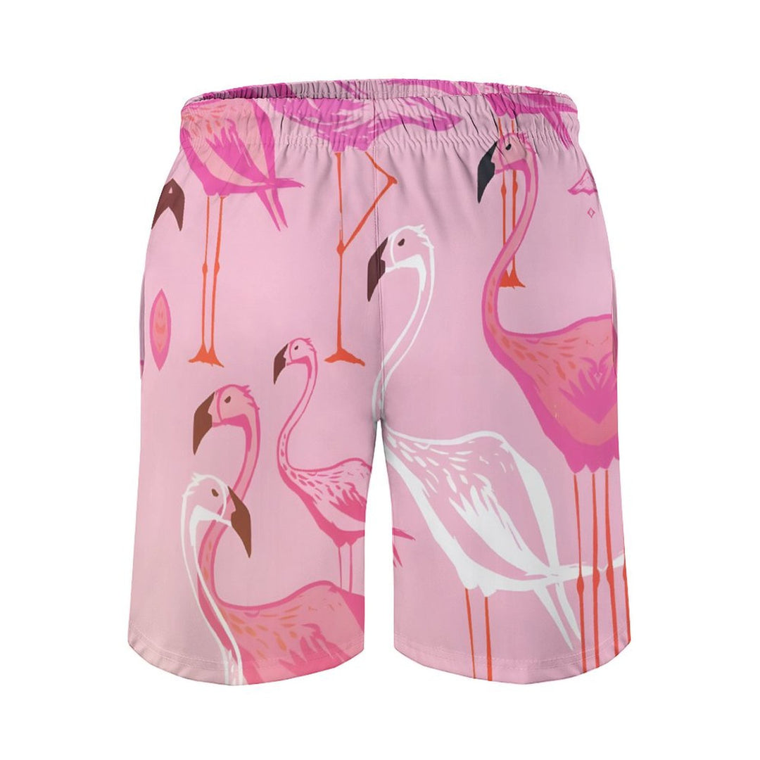 Men's Sports Cartoon Flamingo Beach Shorts 2402000212