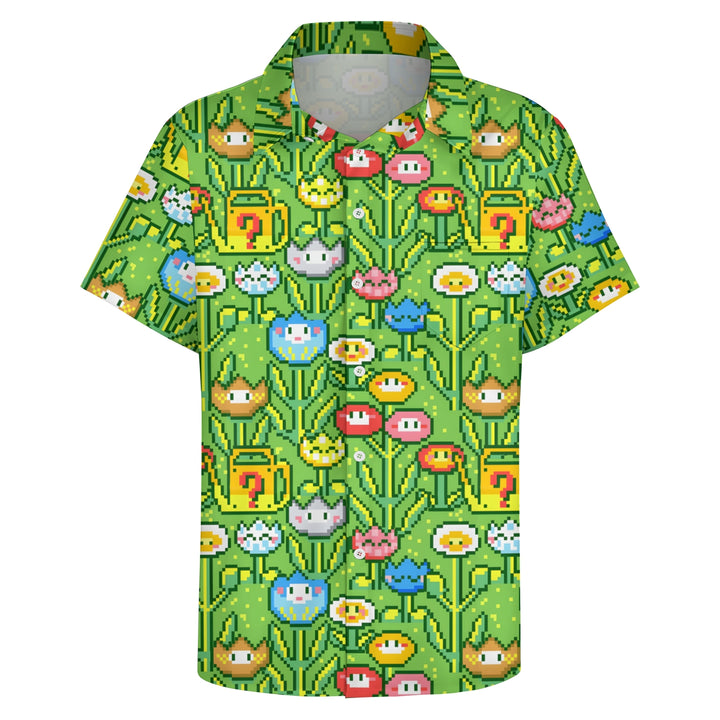 Men's Digital Game Print Casual Short Sleeve Shirt 2403000231