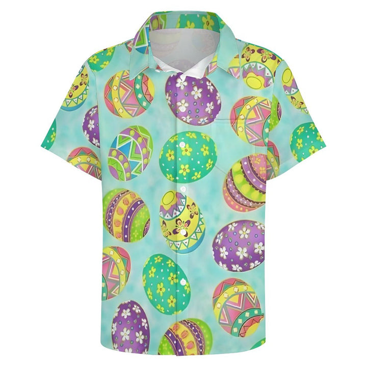 Men's Easter Egg Casual Short Sleeve Shirt 2312000054