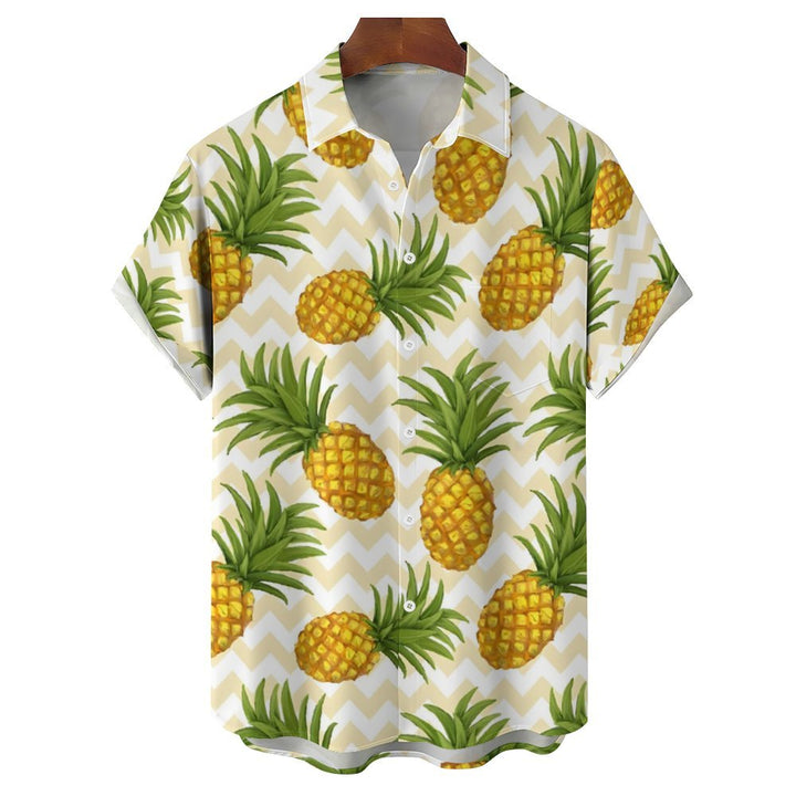 Men's Pineapple Casual Short Sleeve Shirt 2311000523