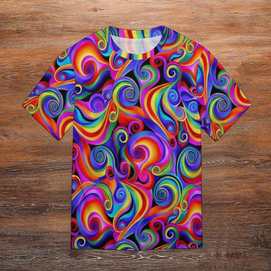 Men's Colorful Art Spiral T-shirt 2312000011