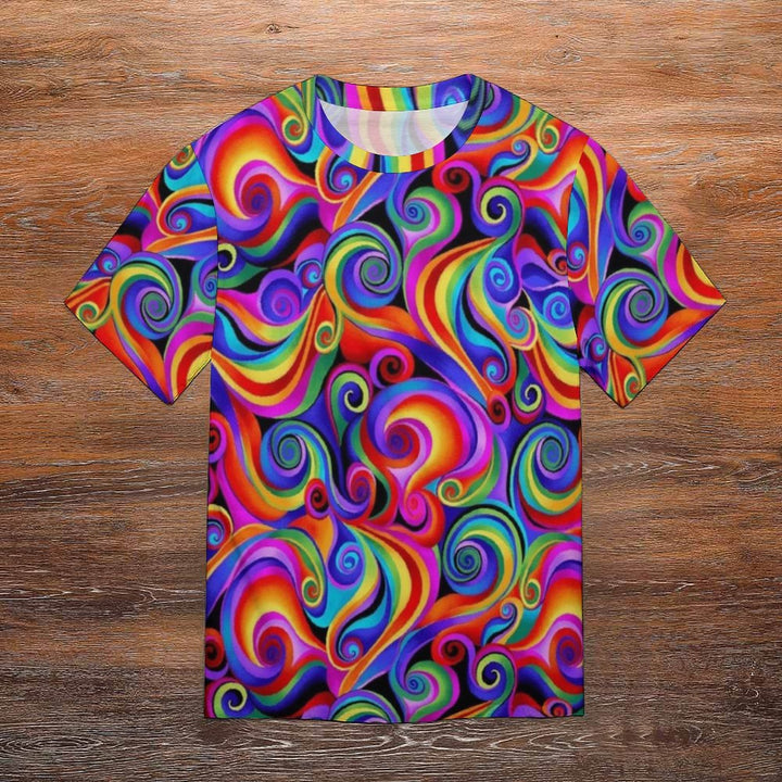 Men's Colorful Art Spiral T-shirt 2312000011