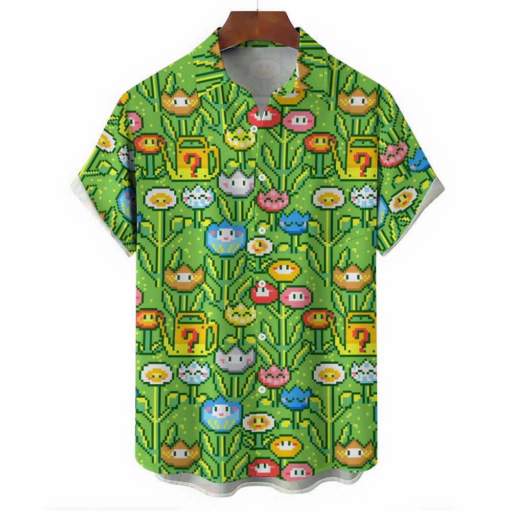 Men's Digital Game Print Casual Short Sleeve Shirt 2403000231