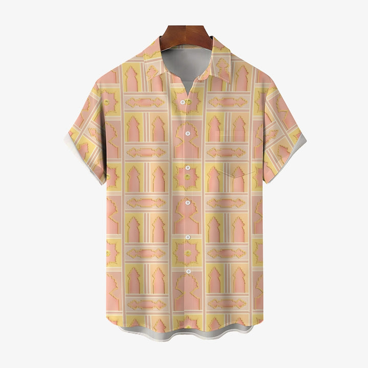 Geometric Print Men's Casual Short Sleeve Shirt 2403000249