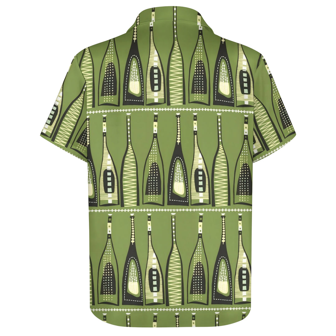 Men's Wine Bottle Casual Short Sleeve Shirt 2403000176