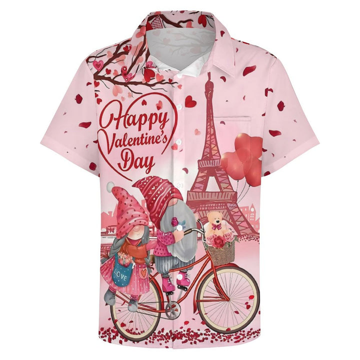 Men's Valentine's Day Casual Short Sleeve Shirt 2312000057