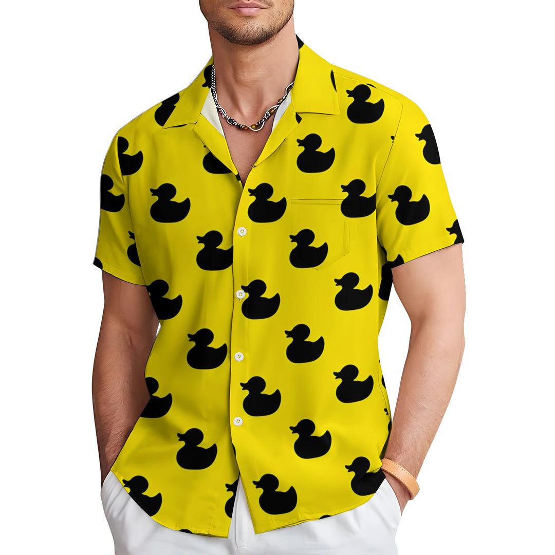 Men's Little Black Duck Casual Short Sleeve Shirt 2403000382