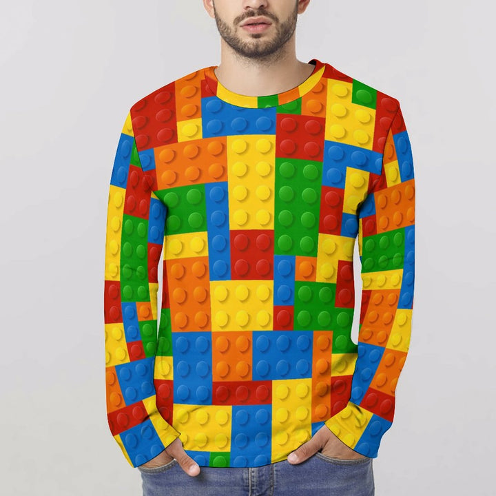 Men's Casual Lego Printed Long Sleeve T-Shirt 2311000267