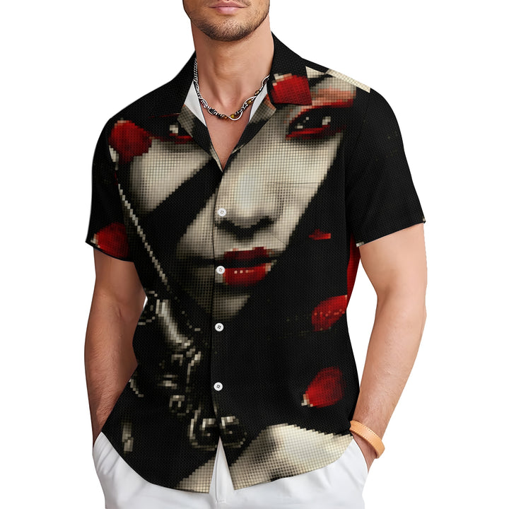 Men's Character Casual Short Sleeve Shirt 2403000085