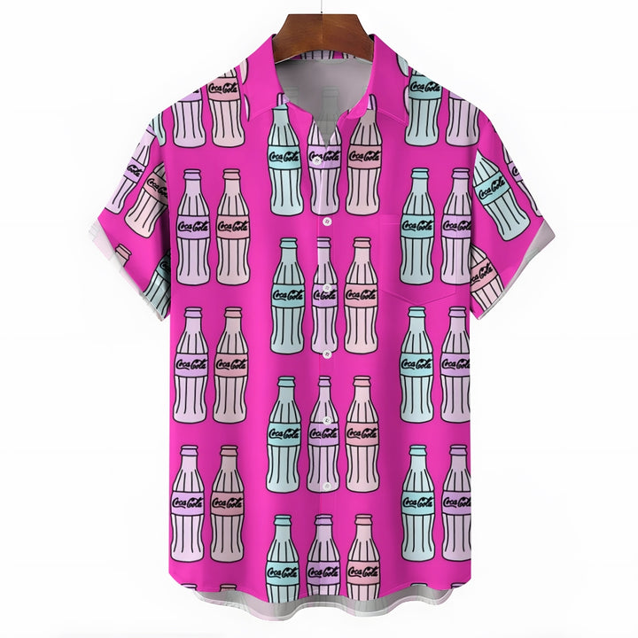 Men's Cola Casual Short Sleeve Shirt 2403000117