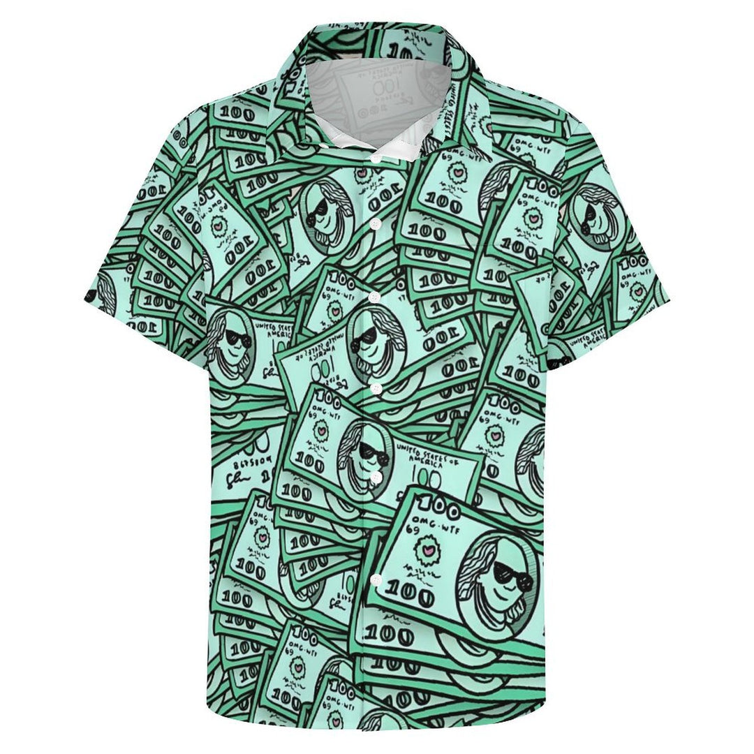 Men's Cartoon Dollar Casual Short Sleeve Shirt 2401000073