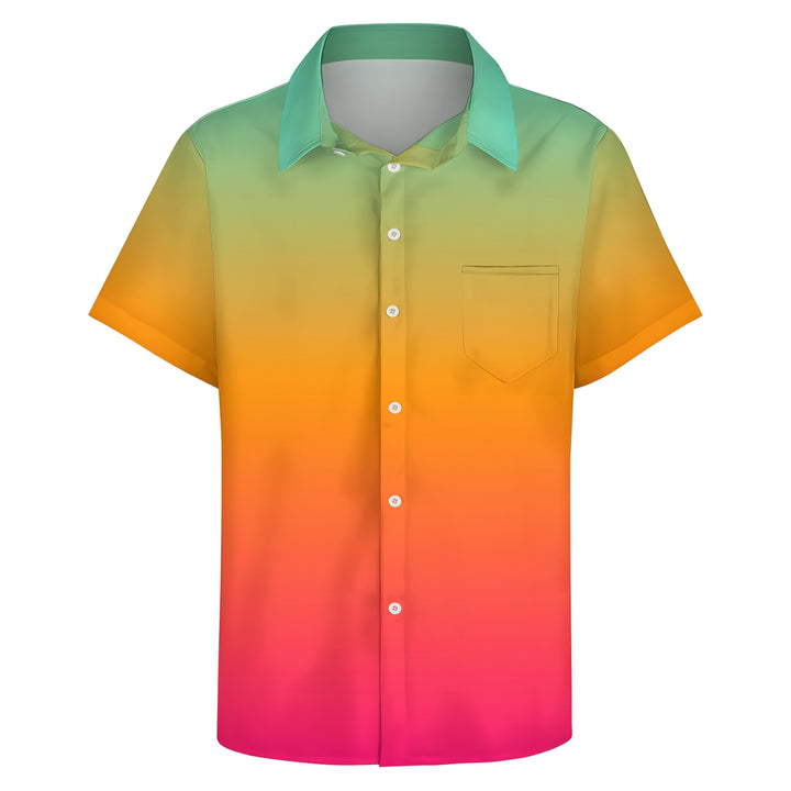 Men's Gradient Casual Short Sleeve Shirt 2403000193