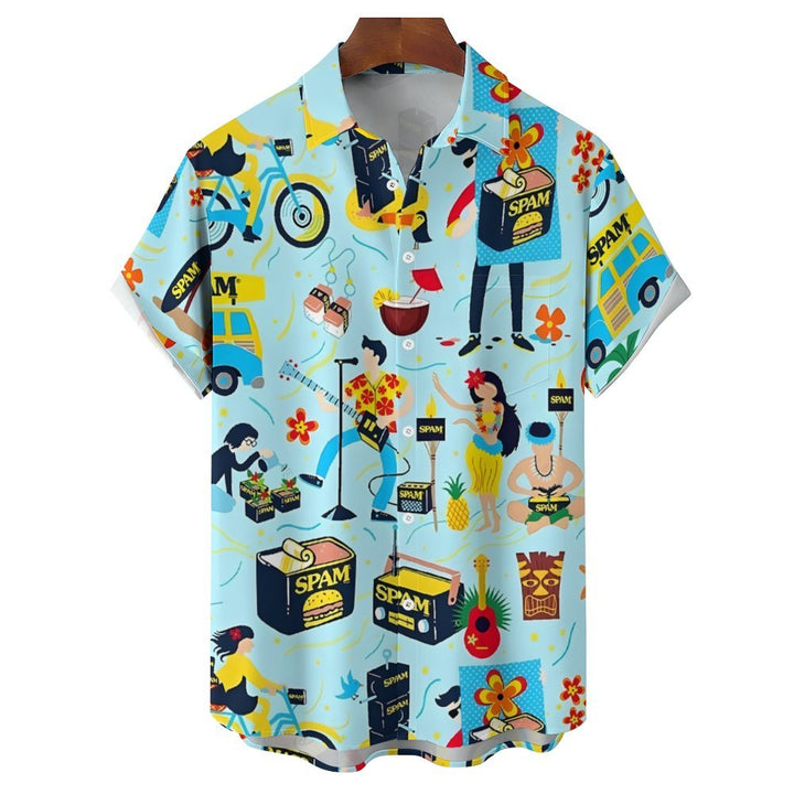 Men's Hawaiian Casual Short Sleeve Shirt 2401000195