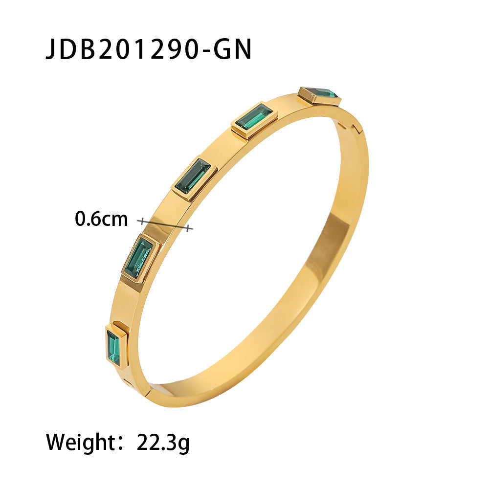 Fashionable And Versatile Zircon Inlay Bracelet Retro Bracelet 240201193