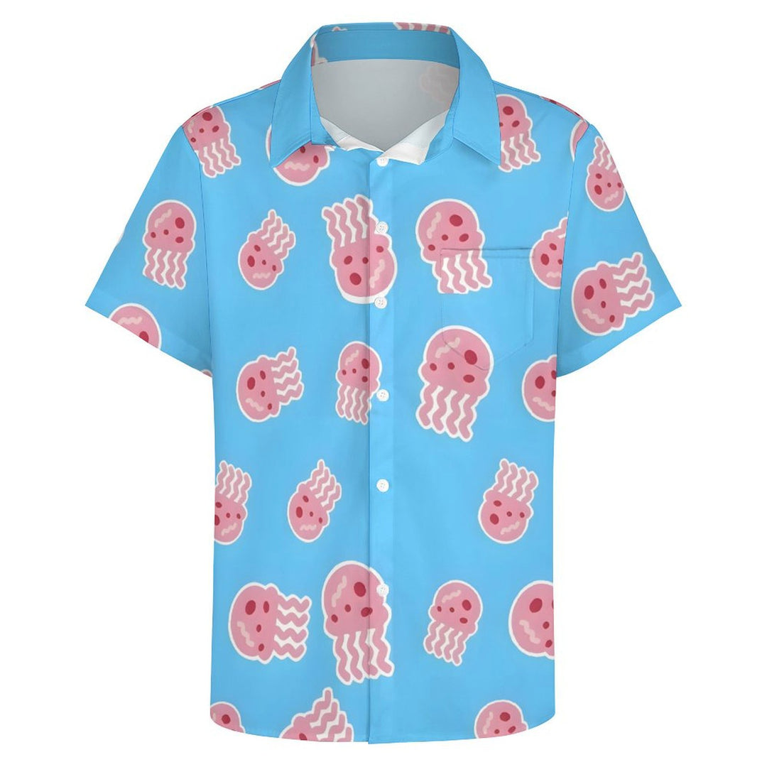 Cartoon Jellyfish Casual Short Sleeve Shirt 2402000078