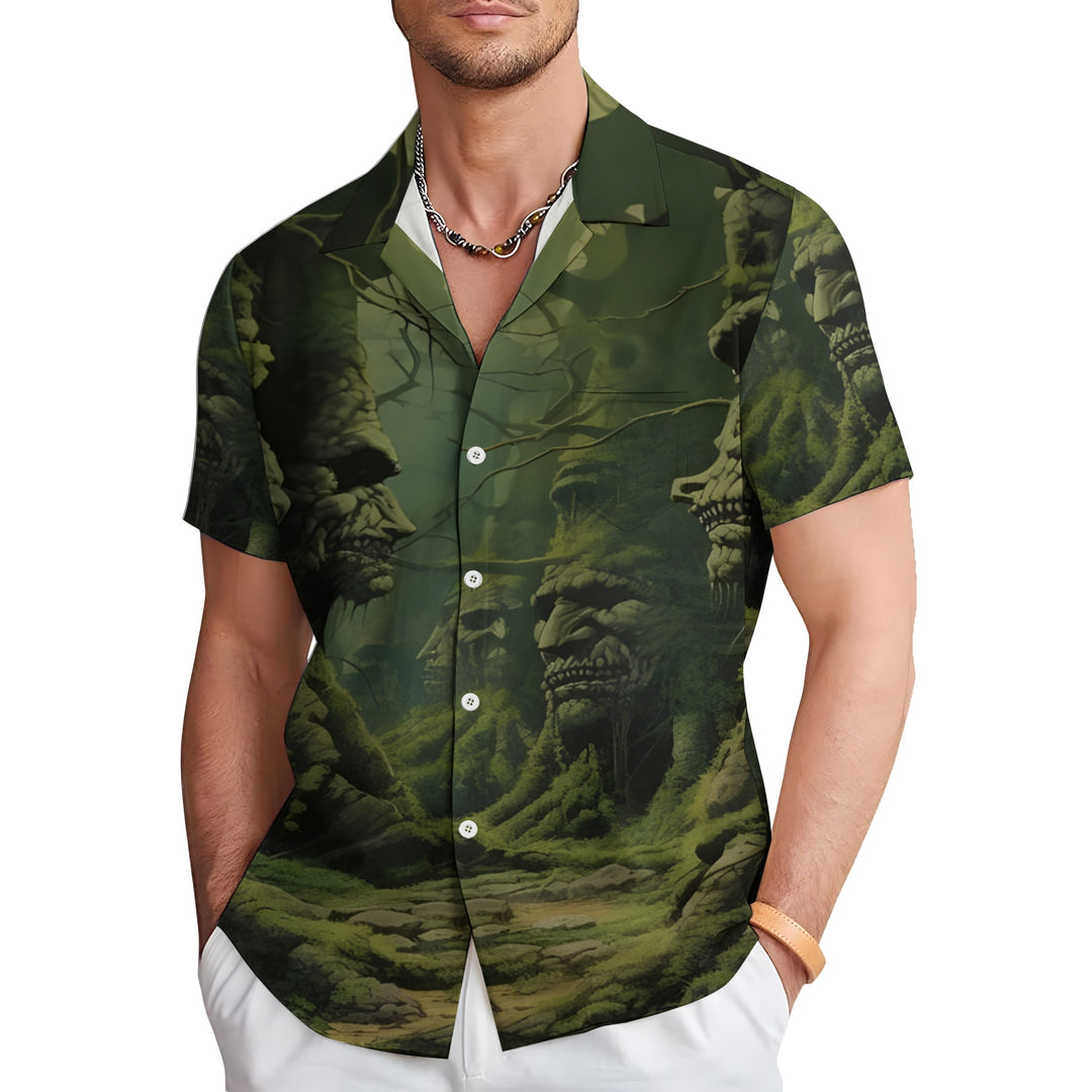 Men's Horror Jungle Casual Short Sleeve Shirt 2403000077