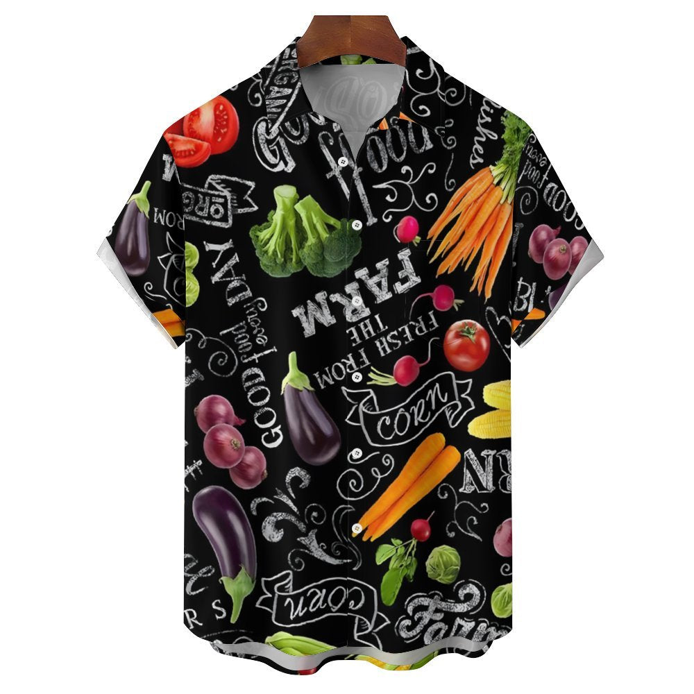 Men's Vegetable Casual Short Sleeve Shirt 2401000358